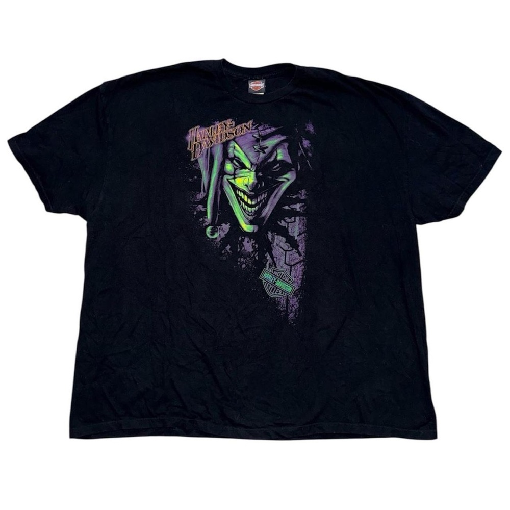 Harley Davidson Joker Face Graphic Print streetwear tee